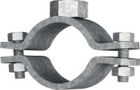 MFP-L-F Light duty fixed point pipe clamp Premium hot-dip galvanized (HDG) fixed point pipe clamp for maximum performance in light-duty piping applications