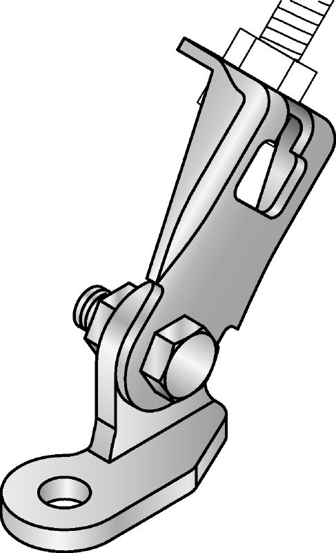 MQS-AB Rod brace connector Galvanized pre-assembled threaded rod brace connector with increased installation flexibility for a wide range of seismic applications