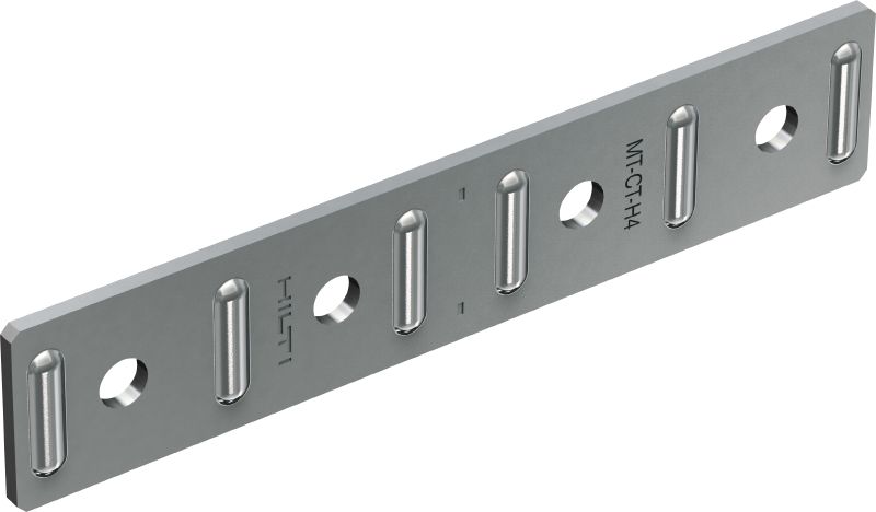 MT-CT-H4 Strut splice plate Flat channel connector used as a longitudinal extender for MT channels