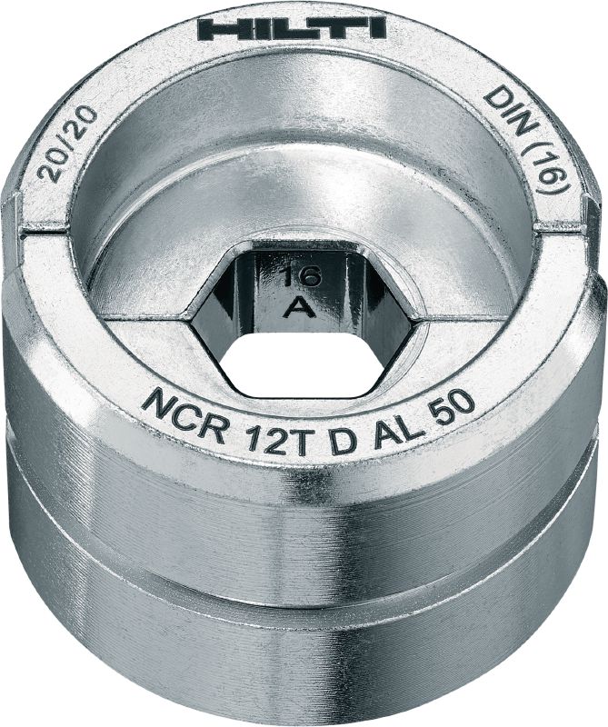 12T DIN dies for aluminum 12-Ton DIN dies for aluminum lugs and connectors up to 300 mm²