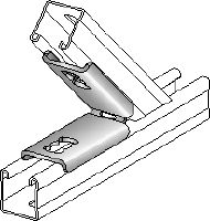 MQW 45°/135°-F Hot-dip galvanized (HDG) 45- or 135-degree angle for connecting multiple MQ strut channels