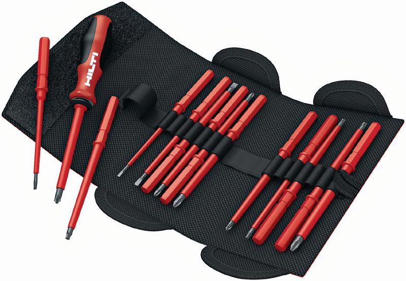 S-SD-S VDE Screwdriver set VDE-approved insulated hand screwdriver set with 14 interchangeable blades and durable pouch