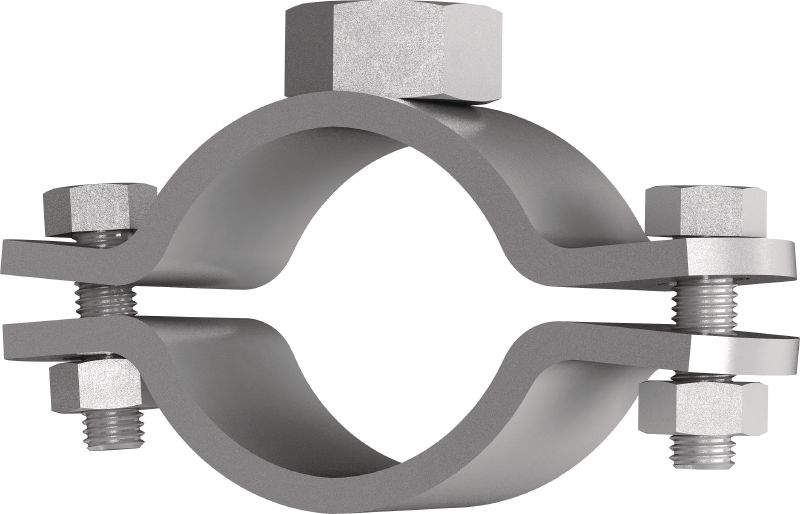 MFP-PC Fixed point pipe clamps Galvanized fixed point pipe clamp for maximum performance in heavy-duty piping applications