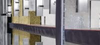 CFS-VB/NVB Cavity barrier brackets Pre-bent cavity barrier brackets for rainscreen cladding and non-ventilated façade applications, with push-to-fit system for faster installations Applications 4