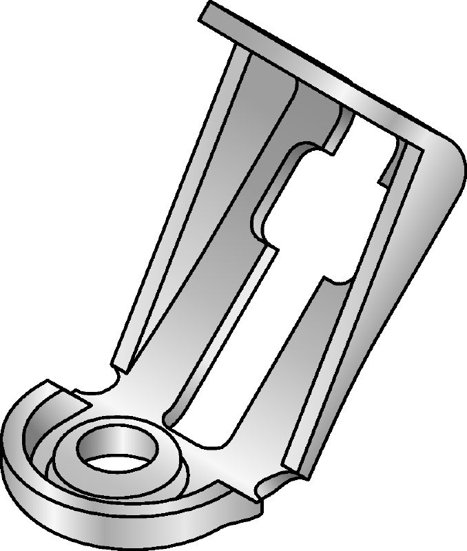 MQ3D-AS brace connector Galvanized threaded rod brace connector with angle adjustability for channel trapeze seismic applications