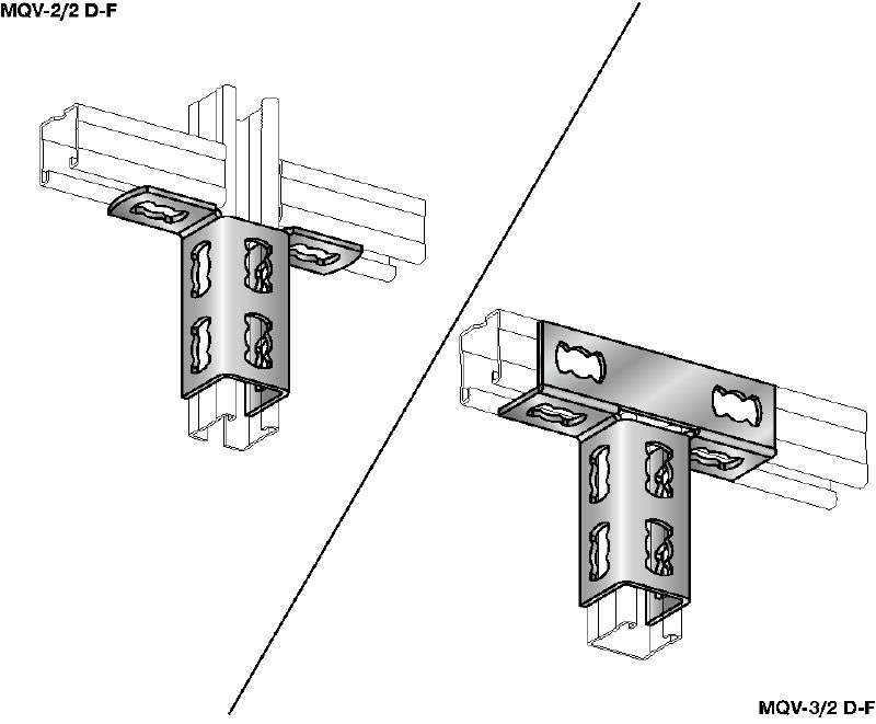 MQV-2D-F Channel connector Hot-dip galvanized (HDG) channel connector for two-dimensional structures