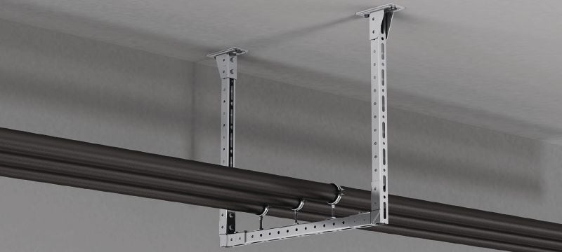 MT-B-O2 FL Pre-assembled baseplate Base connector with pre-assembled Fast-Lock nut and bolt for anchoring strut channel structures to concrete or steel Applications 1